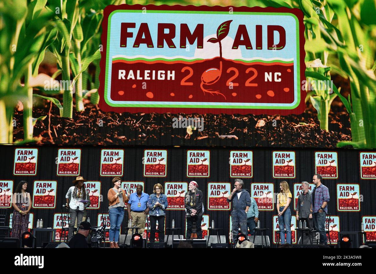 September 24, 2022, Raleigh, North Carolina, USA: The board of directors of   Farm Aid 2022 at Coastal Credit Union Music Park in Raleigh, North Carolina on 24 Septmeber 2022. (Credit Image: © Jeff Moore/ZUMA Press Wire) Stock Photo