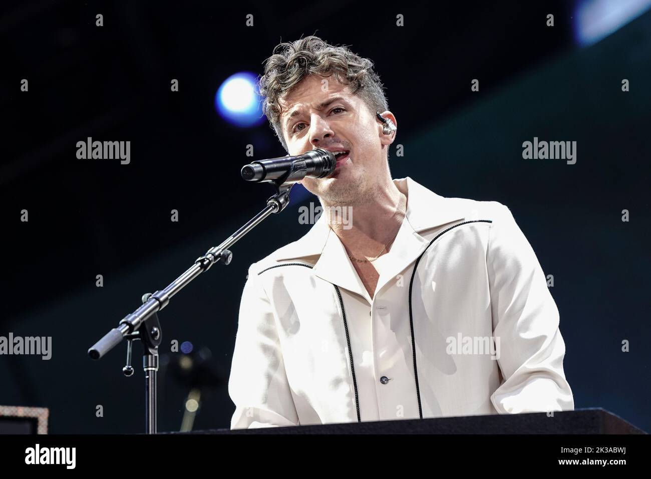 New York, NY - September 24, 2022: Charlie Puth perform at Global Citizen Festival NYC in Central Park Stock Photo