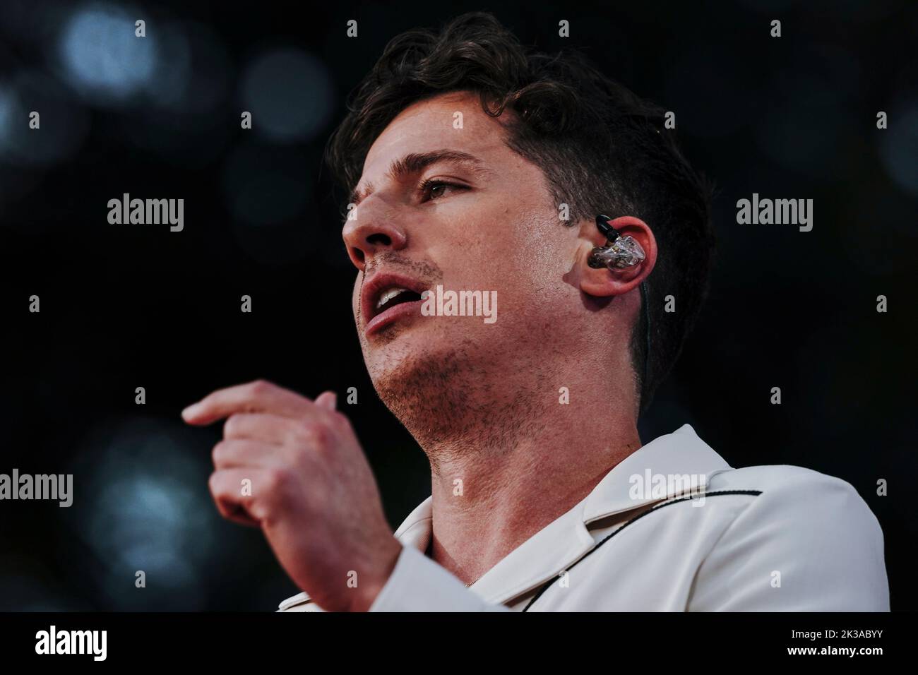 New York, NY - September 24, 2022: Charlie Puth perform at Global Citizen Festival NYC in Central Park Stock Photo