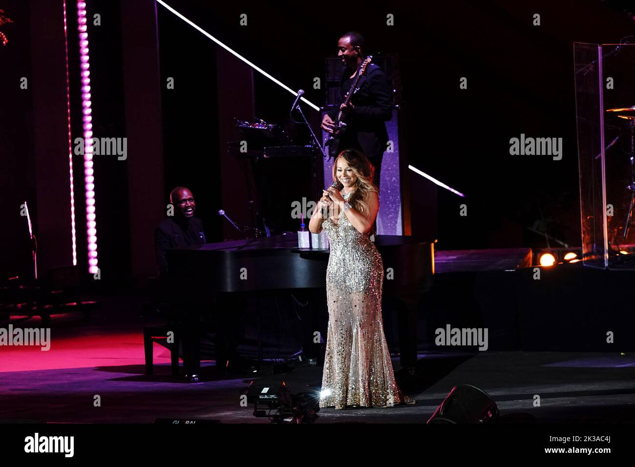 New York, NY - September 24, 2022: Mariah Carey perform at Global Citizen Festival NYC in Central Park Stock Photo