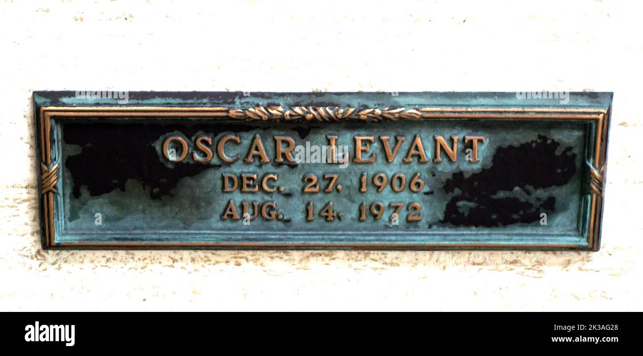 Oscar Levant crypt at Westwood Village Memorial Park & Mortuary  Credit:  Ron Wolfson /MediaPunch Stock Photo