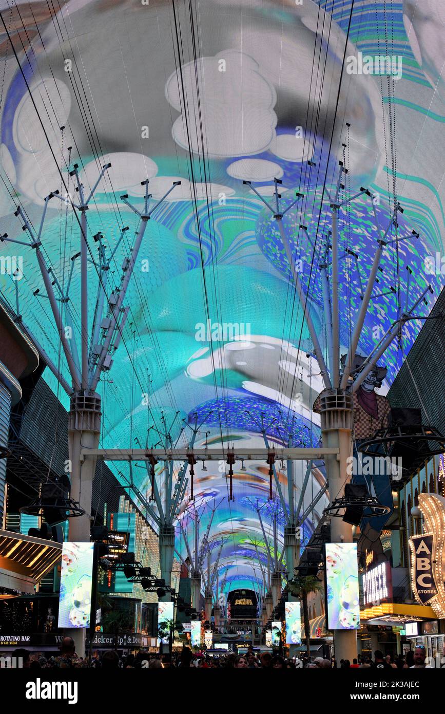 Fremont Street located in downtown Las Vegas, Nevada, USA Stock Photo