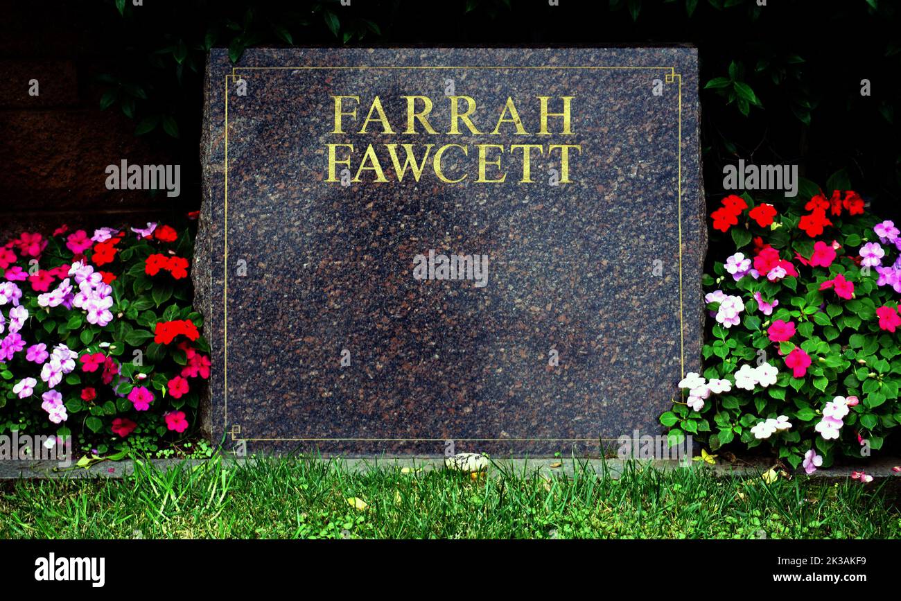 Los Angeles CA Farrah Fawcett Grave at Hollywood Forever Cemetery