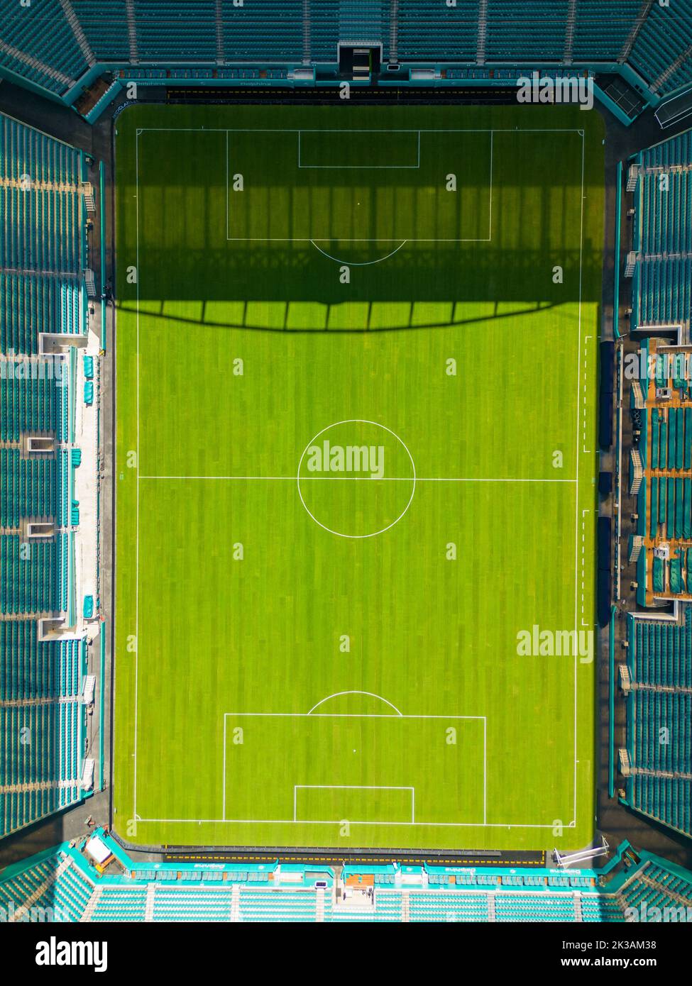 Aerial photo of a soccer sports field stadium Stock Photo