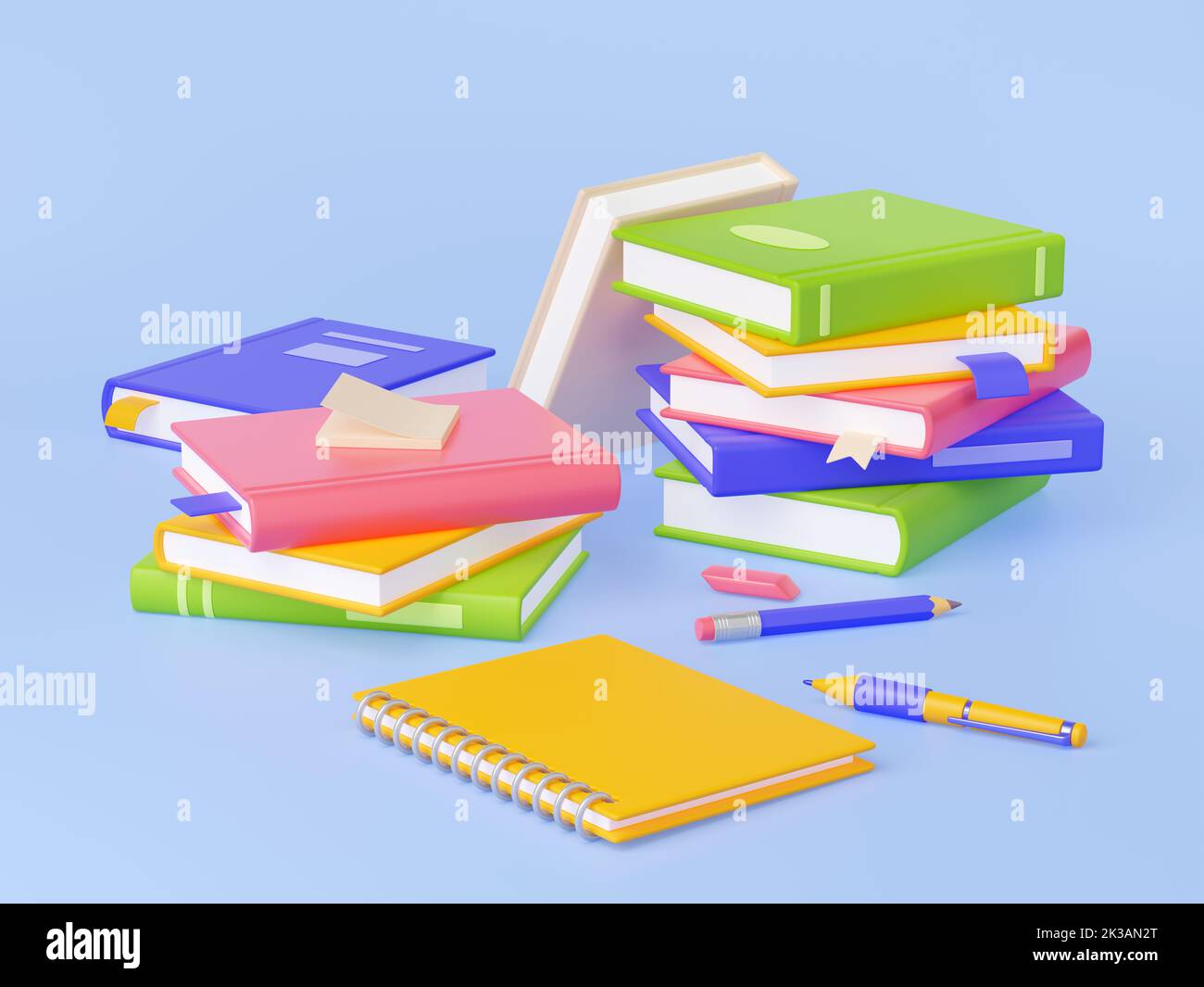 Note Peper Books Books, notepad, pencil, pen and eraser. Office or school stationery on ...