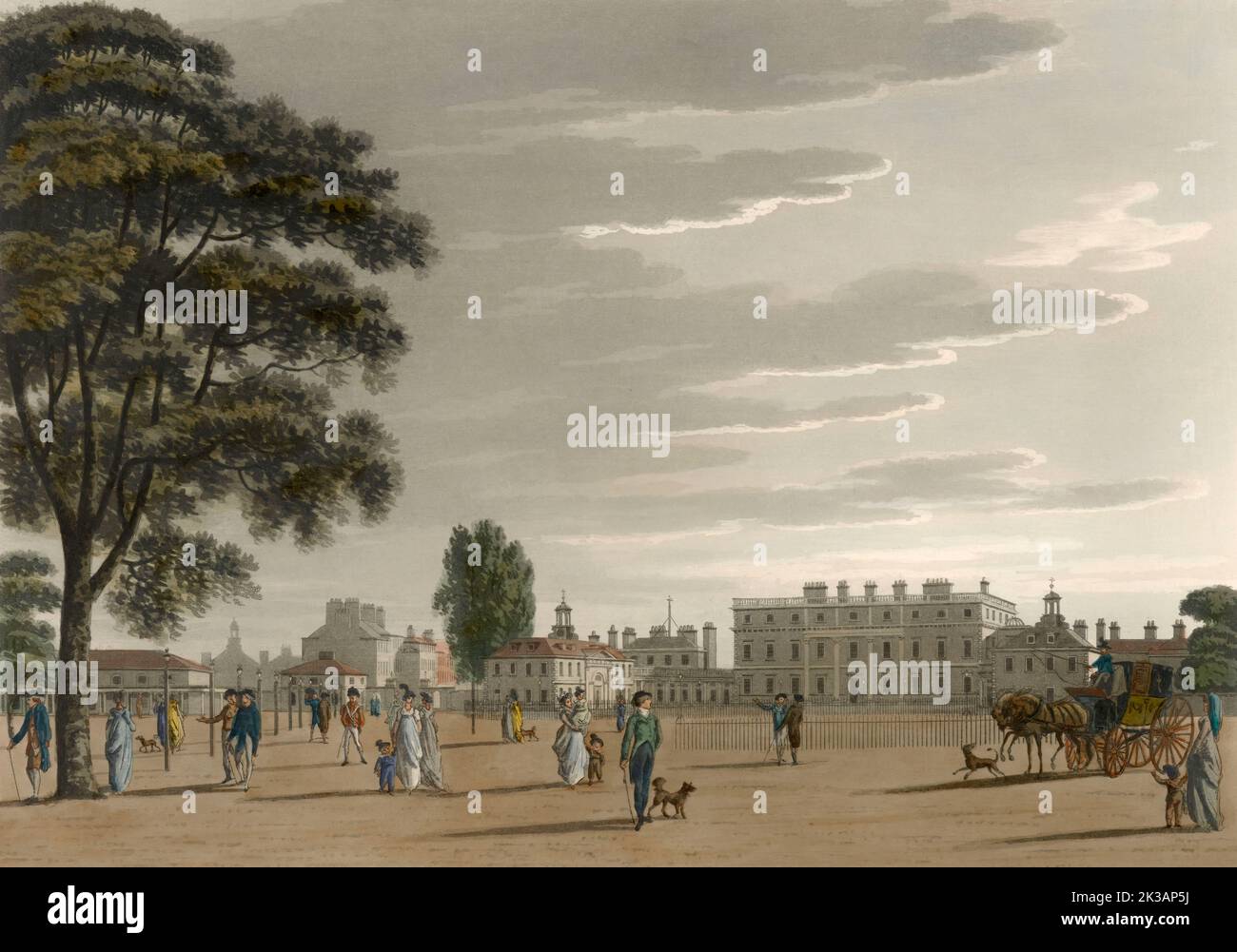 St James's Park, Buckingham Palace, London, England, 1800 Stock Photo