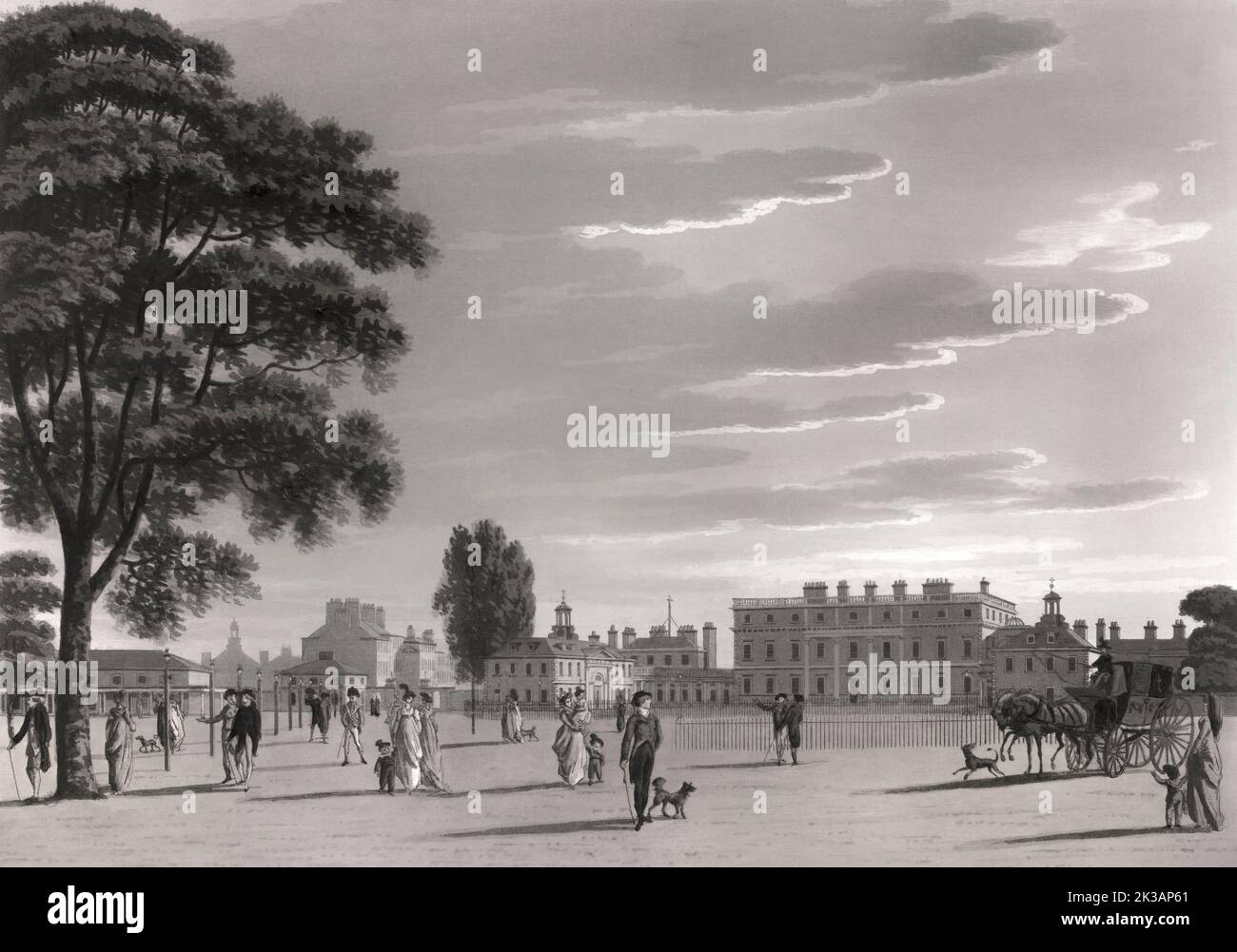 St James's Park, Buckingham Palace, London, England, 1800 Stock Photo