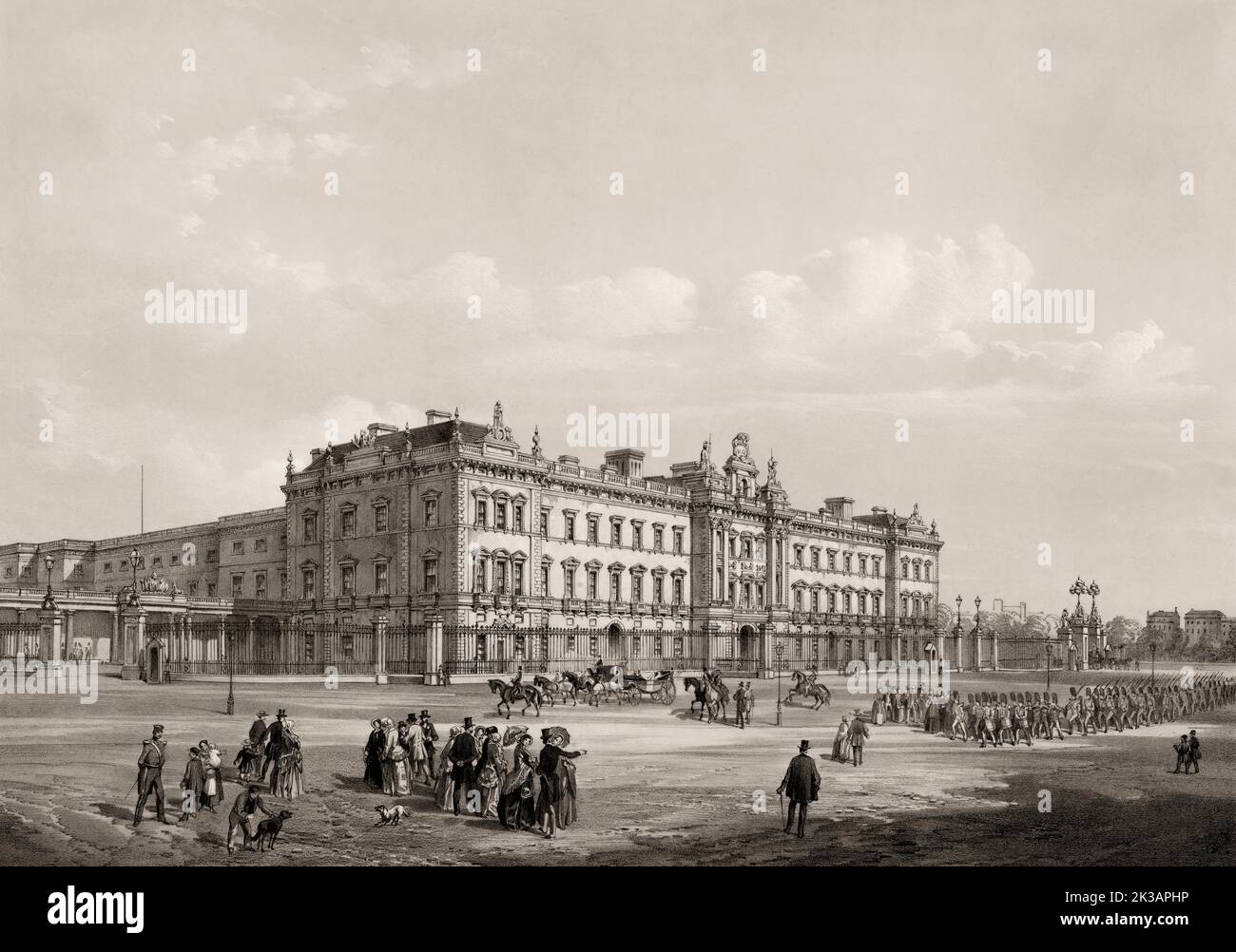Buckingham Palace, London, England, after Edmund Walker, 1852 Stock Photo