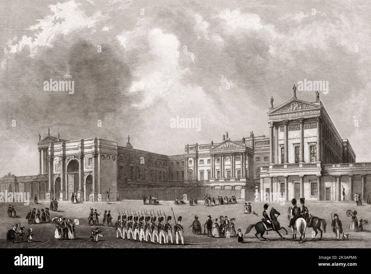 Buckingham Palace, London, England, after John Woods, ca 1850 Stock Photo