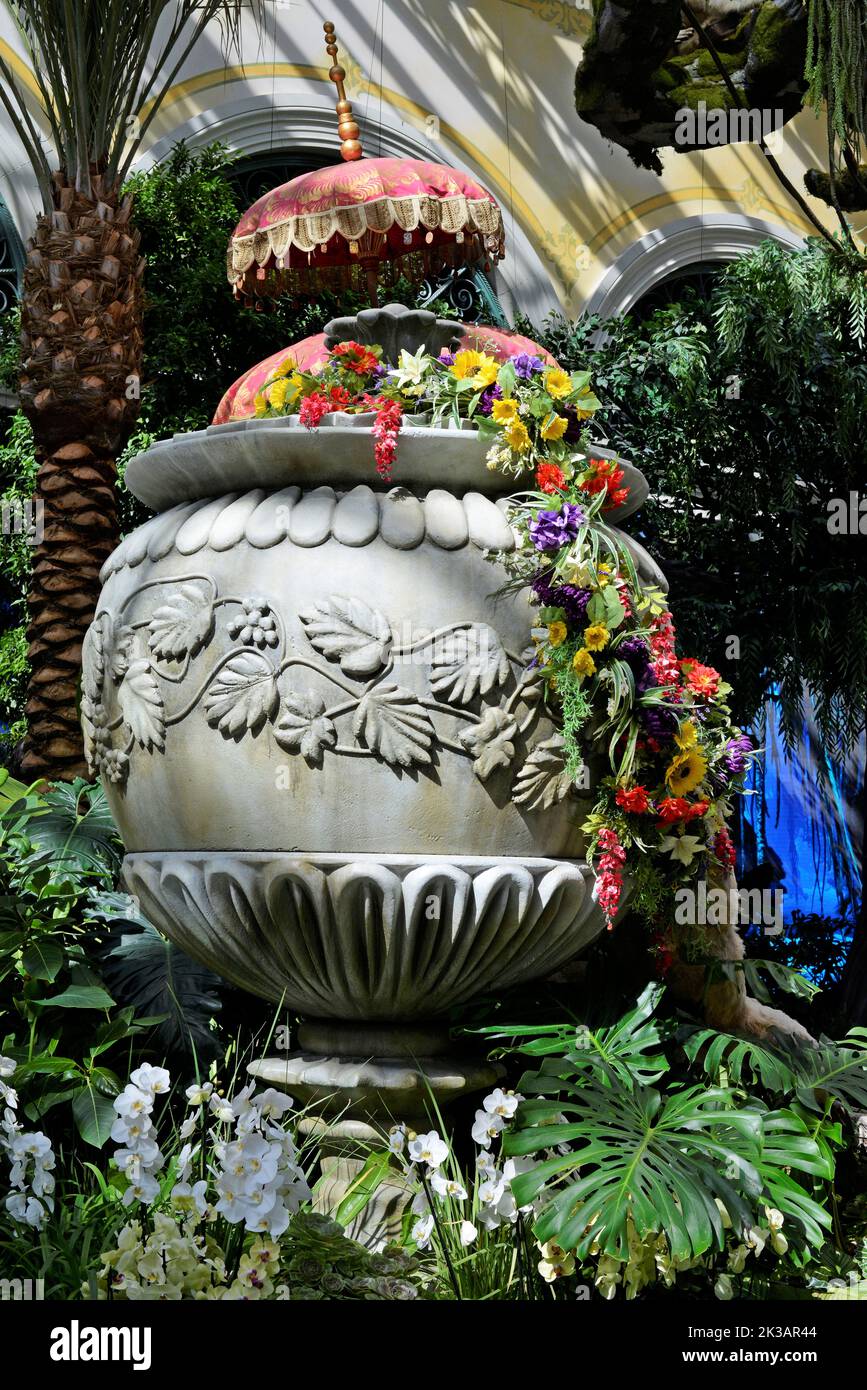 Botanical garden of the Bellagio hotel located on the Las Vegas Strip, Nevada, USA Stock Photo