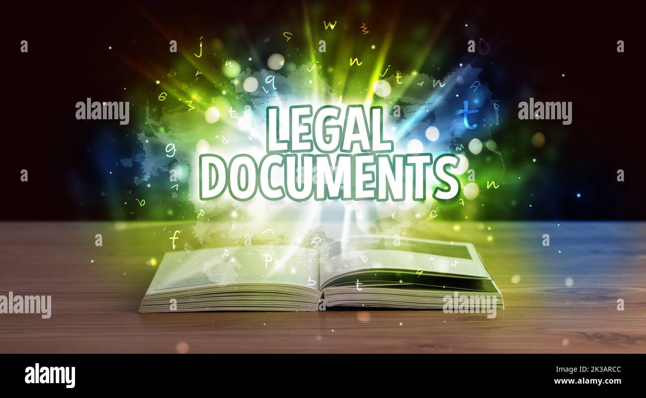 Educational inscription coming out from an open book Stock Photo - Alamy