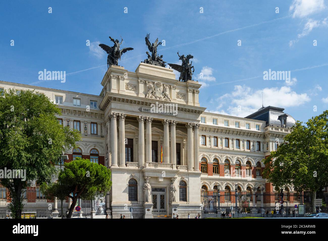 Madrid, Spain, September 2022. External view of the Ministry of Agriculture building in the city center Stock Photo