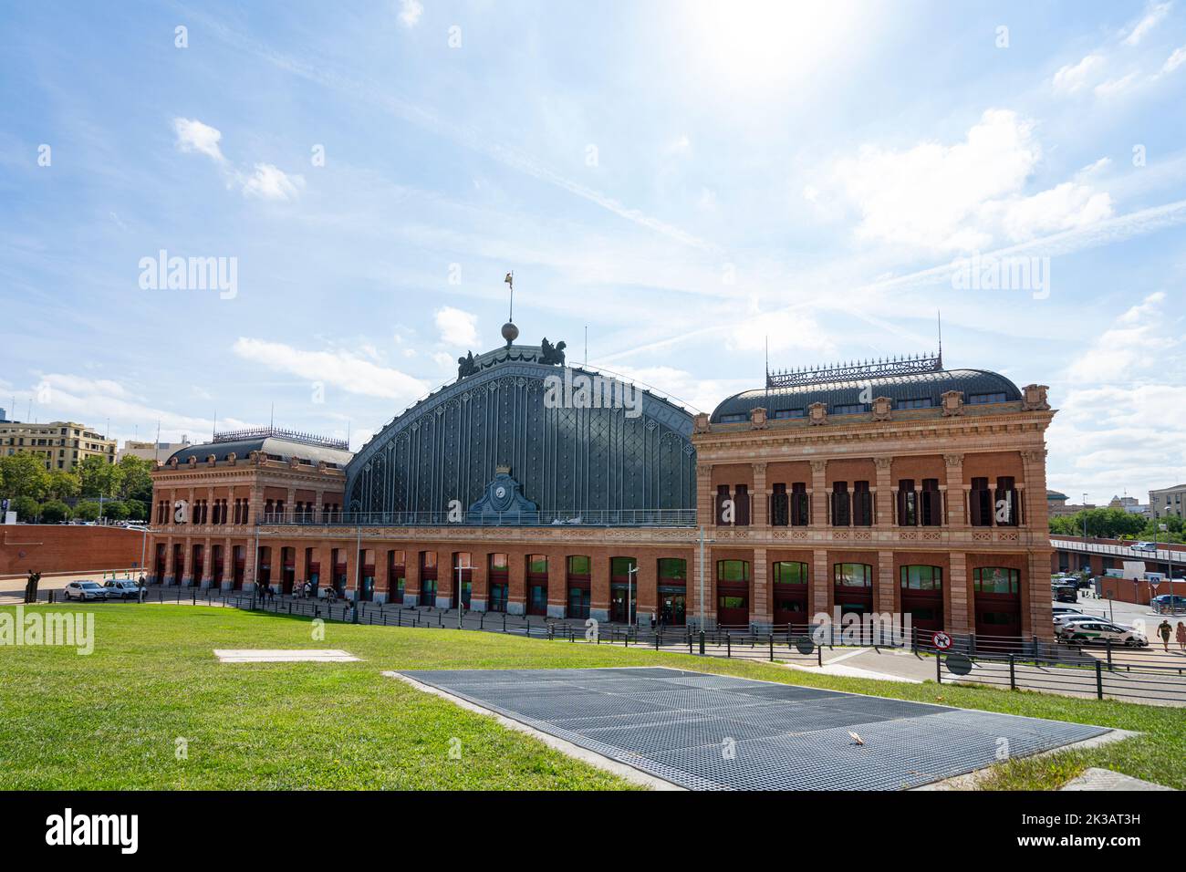 Madrid, Spain, September 2022. panoramic view of Atocha railway station building in the city center Stock Photo