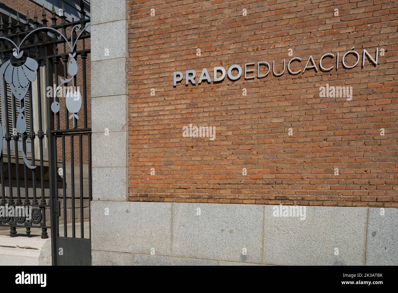 Madrid, Spain, September 2022.  Prado Educacion is a living project that aspires to be a bridge between the museum and 21st-century society. The build Stock Photo