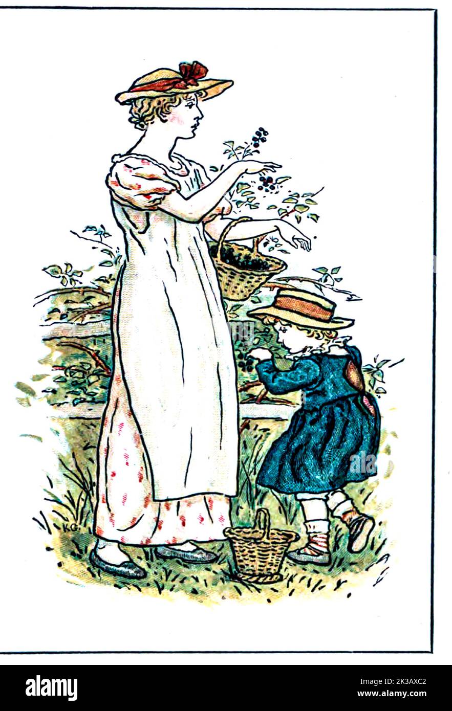 Kate Greenaway's Almanac for September 1893 Stock Photo