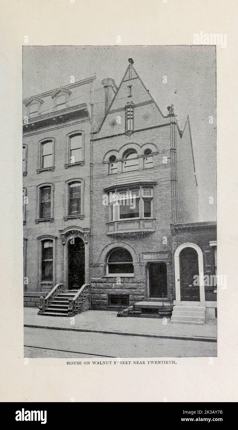 HOUSE ON WALNUT STREET, NEAR TWENIIETH from the Article RECENT ARCHITECTURE IN PHILADELPHIA. By Prof. Warren P. Laird. from The Engineering Magazine DEVOTED TO INDUSTRIAL PROGRESS Volume VIII April to September, 1895 NEW YORK The Engineering Magazine Co Stock Photo