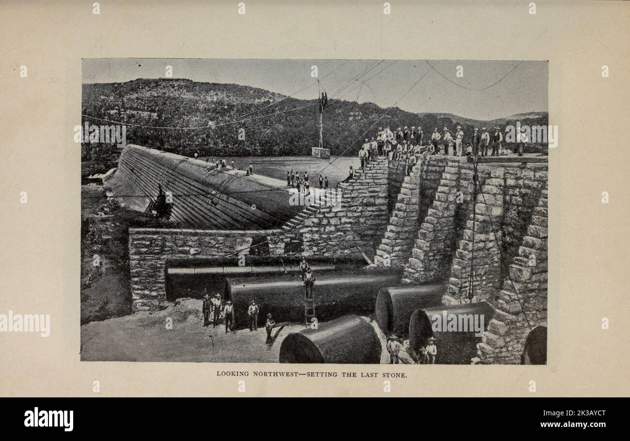 from the Article THE GREAT DAM AT AUSTIN, TEXAS. By Frank E. Snyder, C. E. from The Engineering Magazine DEVOTED TO INDUSTRIAL PROGRESS Volume VIII April to September, 1895 NEW YORK The Engineering Magazine Co Stock Photo