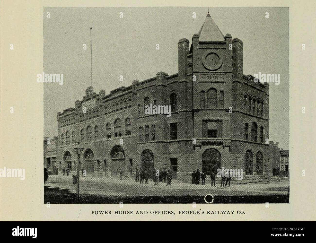 Powerhouse and Offices, People's Railway Co.from the Article THE STREET RAILWAYS OF ST. LOUIS, Missouri By William H. Bryan, M. E. from The Engineering Magazine DEVOTED TO INDUSTRIAL PROGRESS Volume VIII April to September, 1895 NEW YORK The Engineering Magazine Co Stock Photo