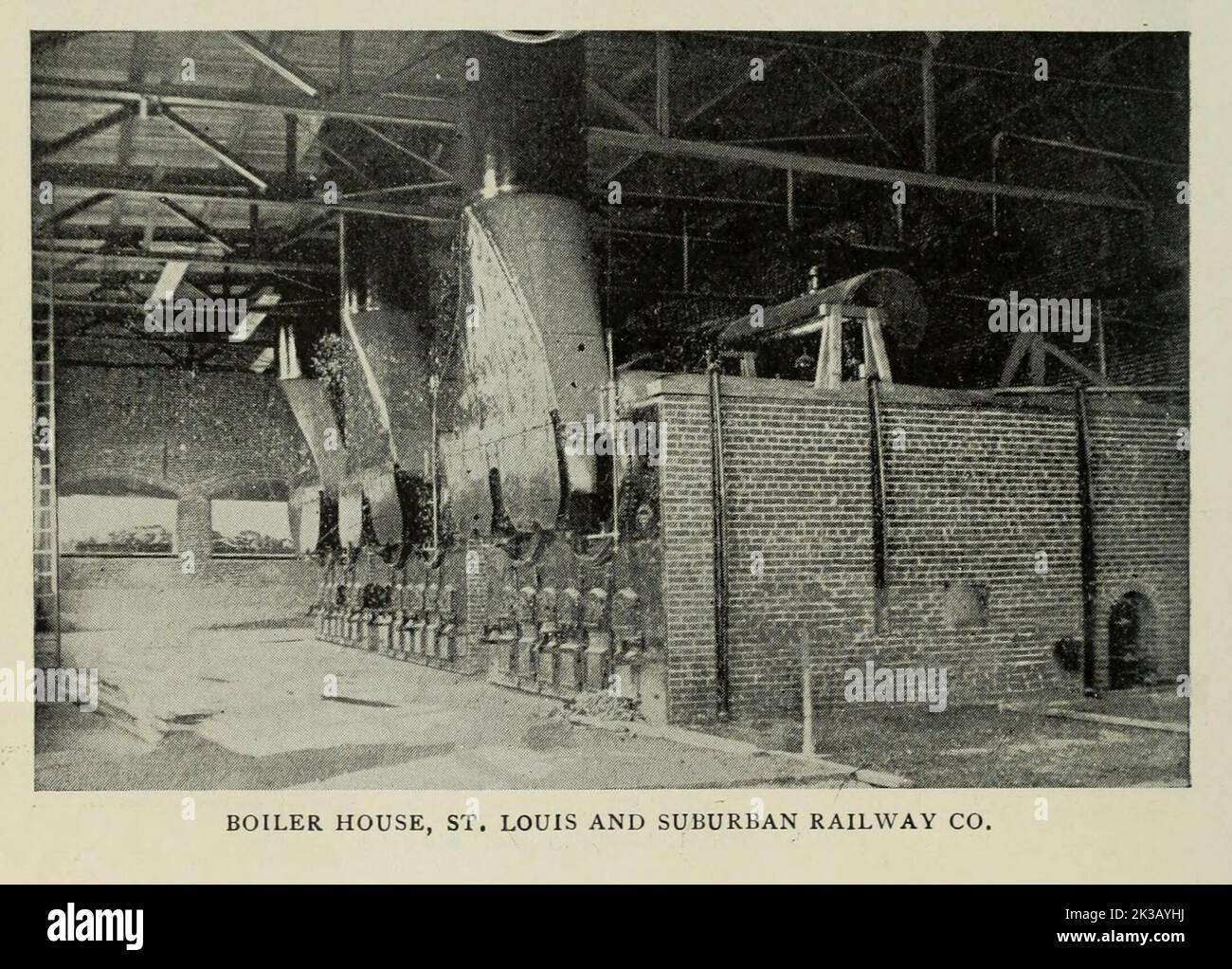 BOILER HOUSE, ST. LOUIS AND SUBURBAN RAILWAY CO. from the Article THE STREET RAILWAYS OF ST. LOUIS, Missouri By William H. Bryan, M. E. from The Engineering Magazine DEVOTED TO INDUSTRIAL PROGRESS Volume VIII April to September, 1895 NEW YORK The Engineering Magazine Co Stock Photo