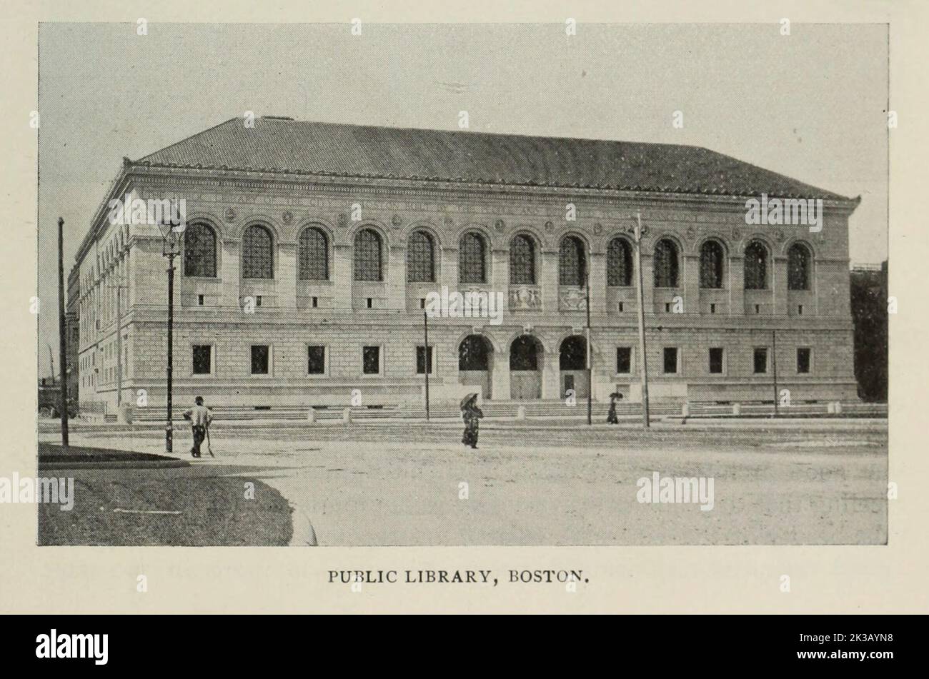 Public Library, Boston from the Article THE ARCHITECTURE OF MUNICIPAL BUILDINGS. By E. C. Gardner from The Engineering Magazine DEVOTED TO INDUSTRIAL PROGRESS Volume VIII April to September, 1895 NEW YORK The Engineering Magazine Co Stock Photo