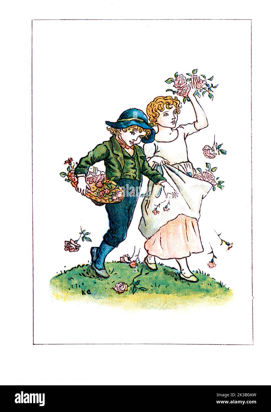 Frontispiece for Kate Greenaway's Almanac for 1928 Stock Photo
