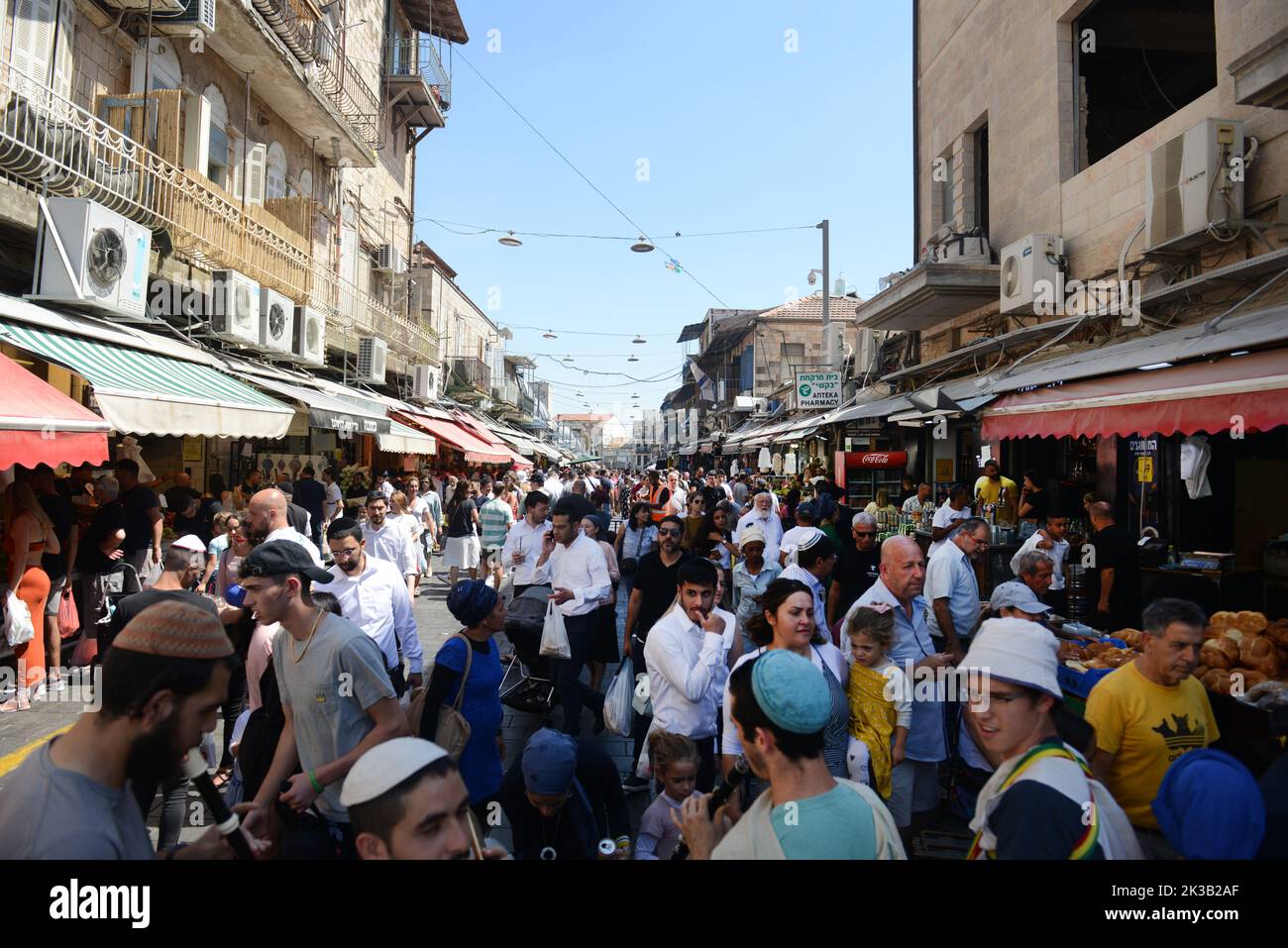 The vibrant Mahane Yehuda market in Jerusalem, Israel. Stock Photo