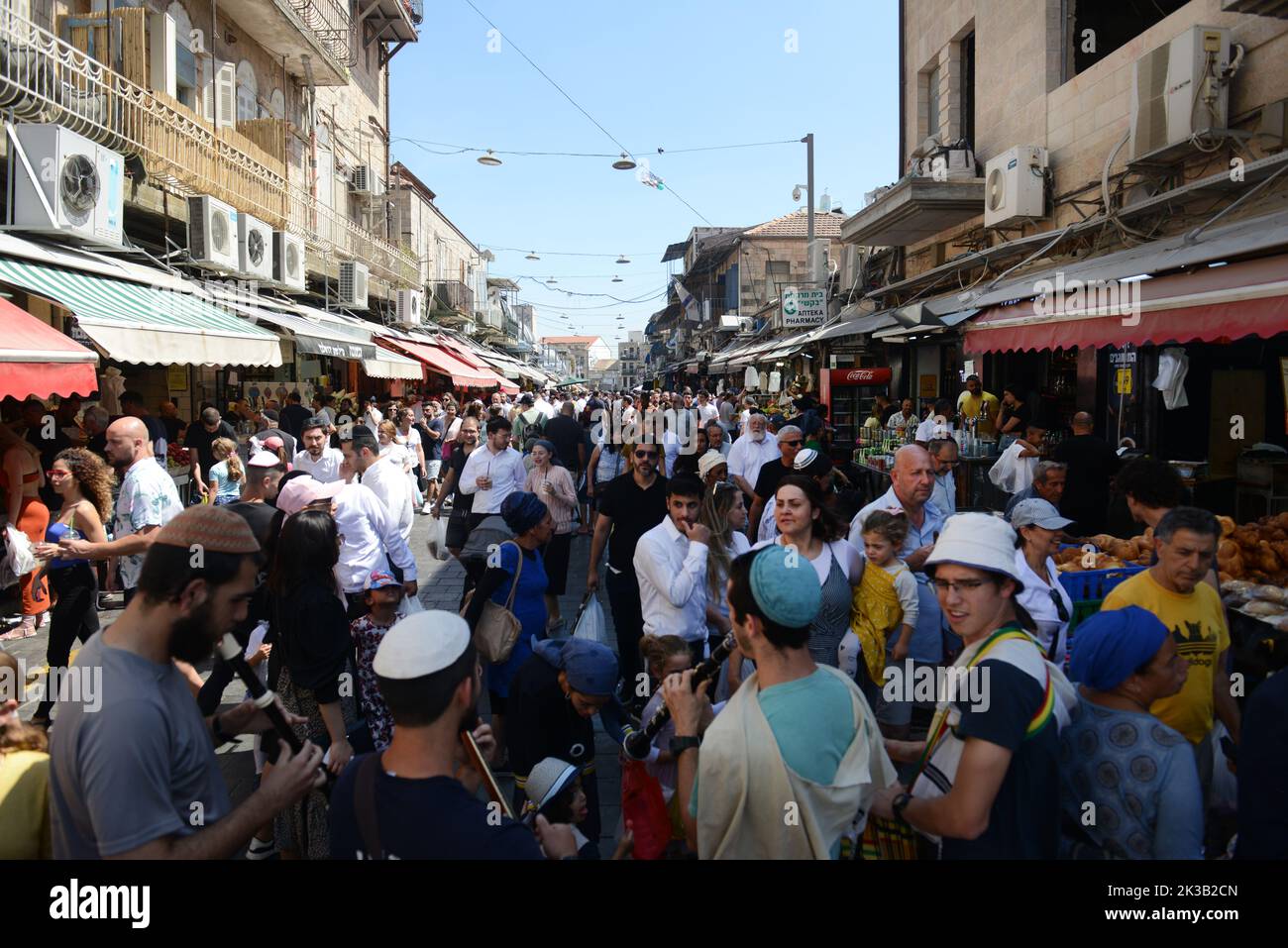 The vibrant Mahane Yehuda market in Jerusalem, Israel. Stock Photo