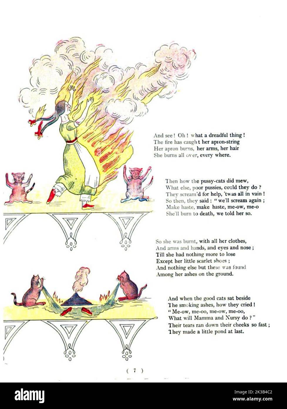 The Dreadful Story about Harriet and the Matches from ' The Struwwelpeter painting book ' Pretty Stories and Funny Pictures for Little Children by Heinrich Hoffmann Published in London in 1900 Stock Photo