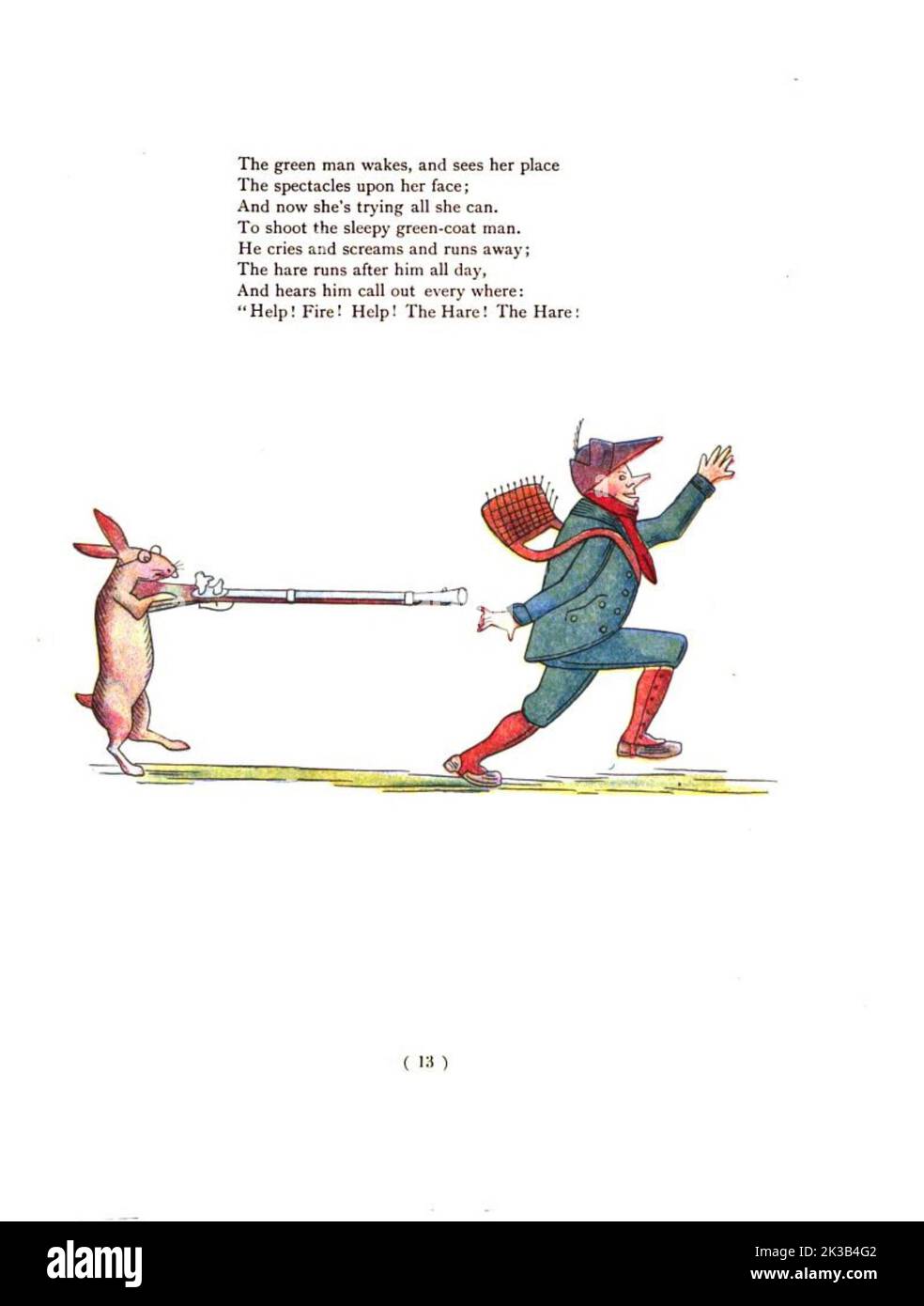 The Story of the Man that went out Shooting. from ' The Struwwelpeter painting book ' Pretty Stories and Funny Pictures for Little Children by Heinrich Hoffmann Published in London in 1900 Stock Photo