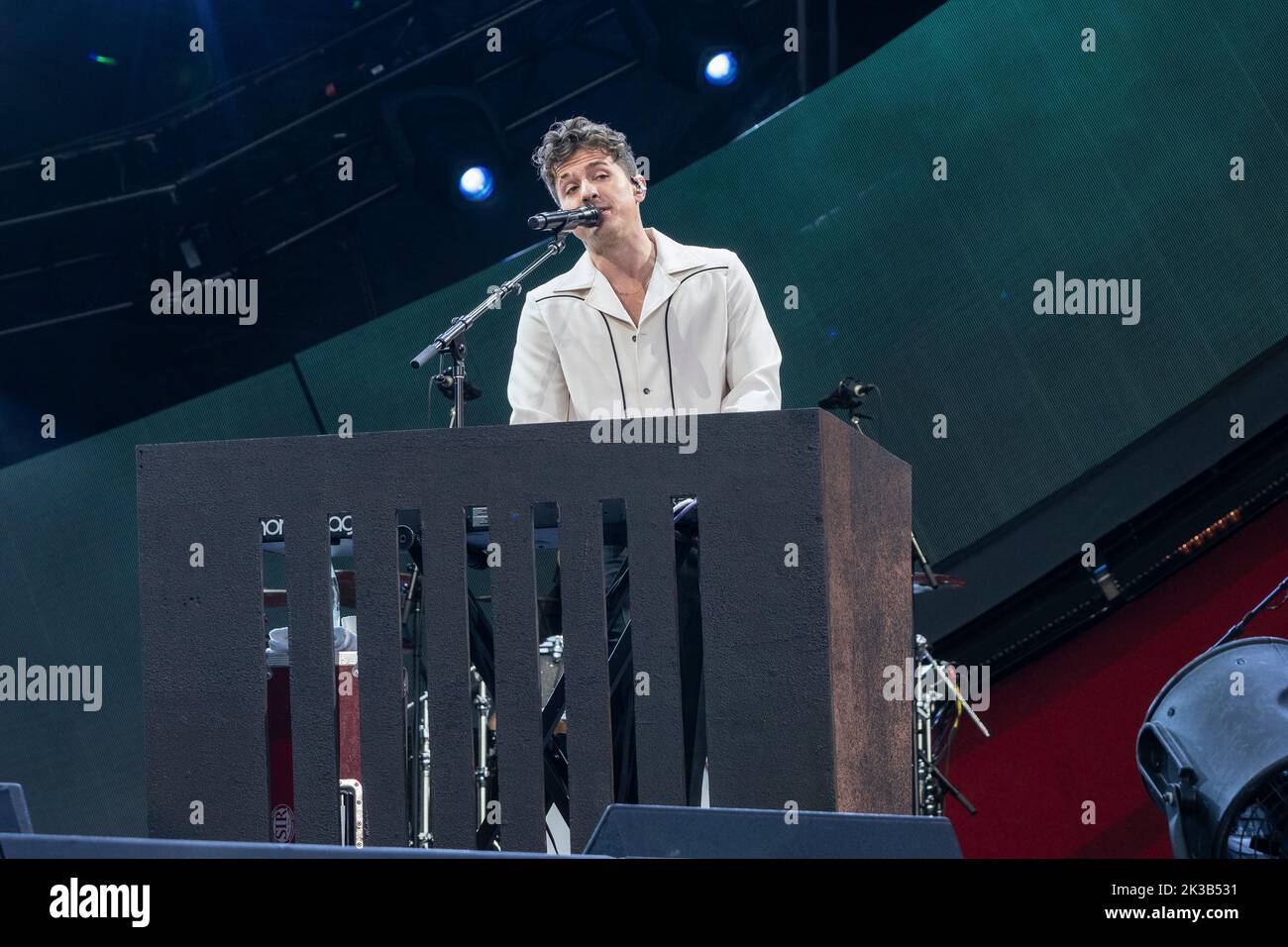 New York, NY - September 24, 2022: Charlie Puth performs at Global Citizen Festival NYC in Central Park Stock Photo