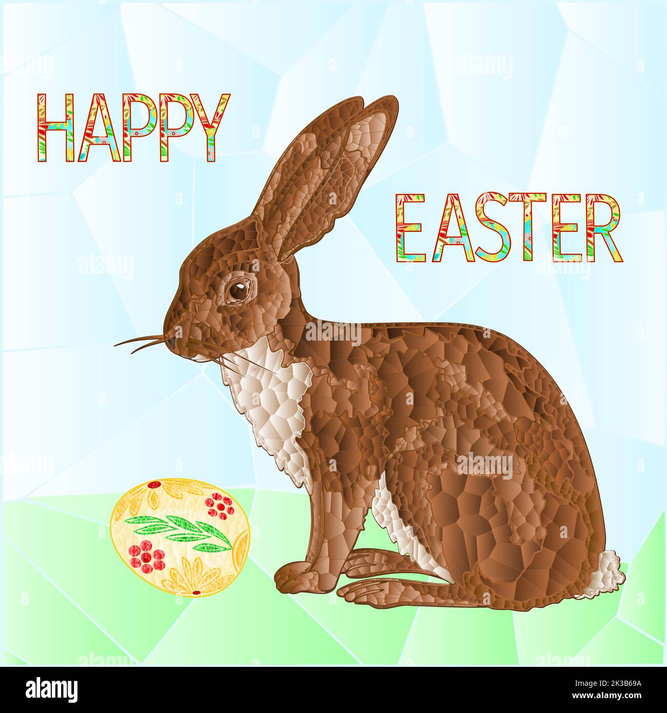 Happy Easter Bunny and Easter eggs mosaic vector Stock Vector