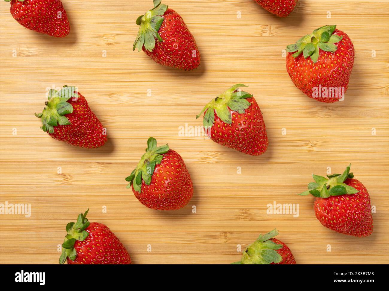 fresh strawberries on wood background Stock Photo