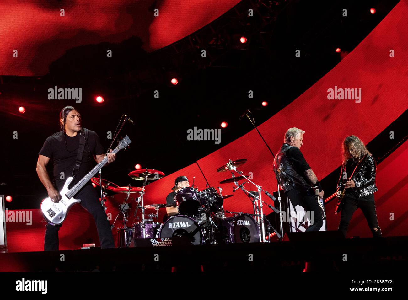 New York, NY - September 24, 2022: Metallica performs at Global Citizen Festival NYC in Central Park Stock Photo