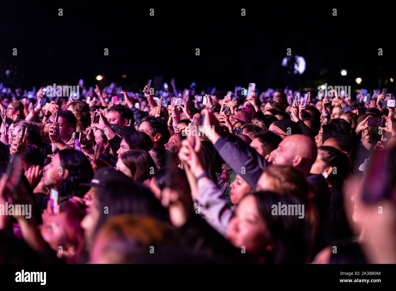 New York, NY - September 24, 2022: Audience reacts at Global Citizen Festival NYC in Central Park Stock Photo