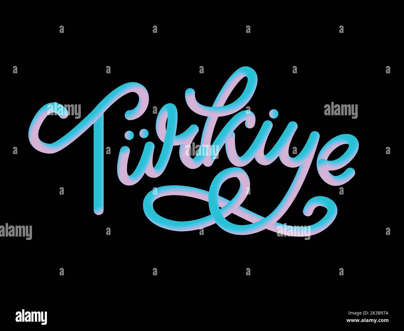 Turkey Lettering. Handwritten name of the country. Vector design ...