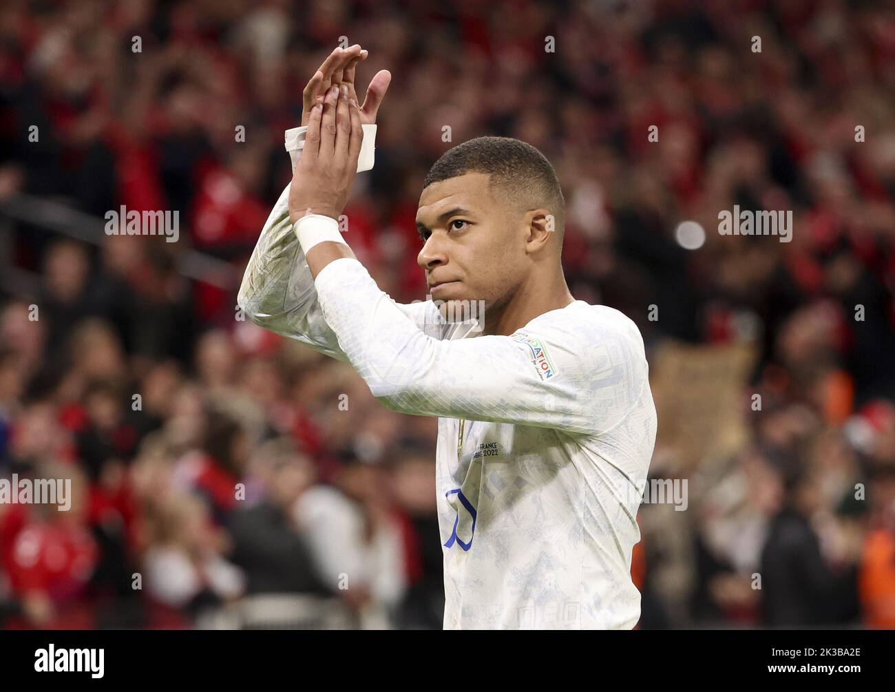 Copenhagen, Denmark. 25th September, 2022. Kylian Mbappe of France during the UEFA Nations League, League A - Group 1 football match between Denmark and France on September 25, 2022 at Parken Stadium in Copenhagen, Denmark - Photo: Jean Catuffe/DPPI/LiveMedia Credit: Independent Photo Agency/Alamy Live News Stock Photo