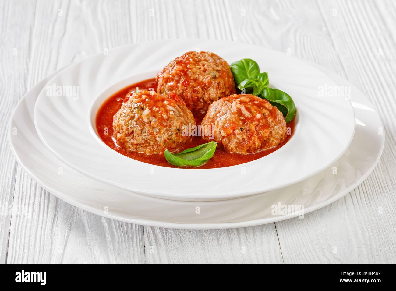 Italian Porcupine Balls, ground beef and rice meatballs in tomato sauce