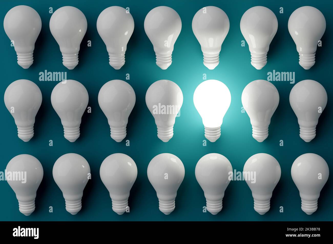 Thinking in a different, innovative and creative way. Finding an idea or solution. Individuality, leadership, originality, difference and uniqueness. Stock Photo