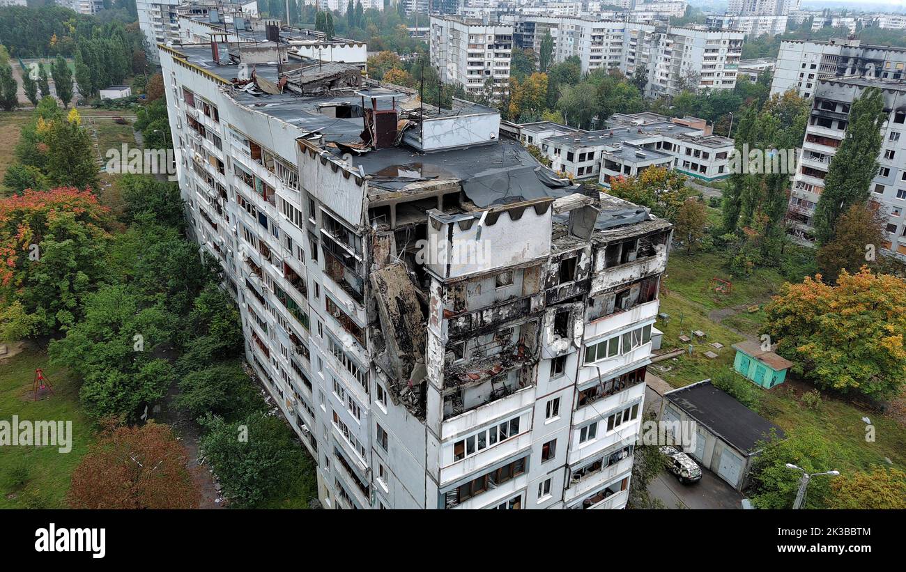 (EDITORS NOTE Image has been created using a drone.) Apartments sit