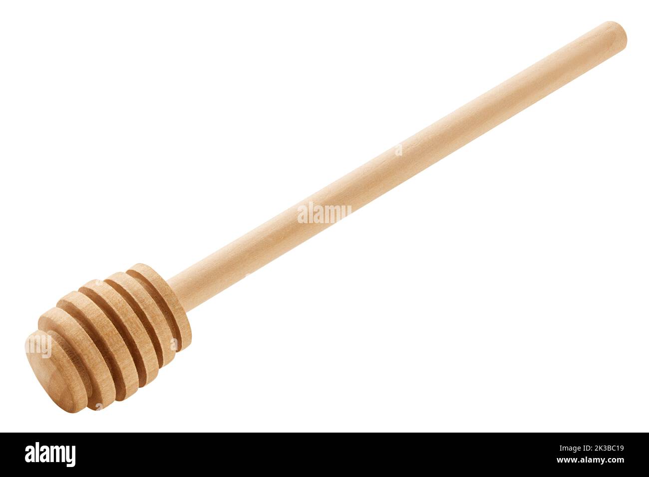 wooden honey spoon isolated on white background, clipping path, full depth of field Stock Photo