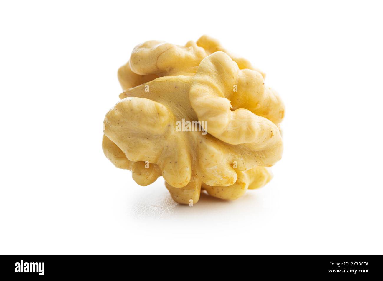 Peeled walnut isolated on the white background. Stock Photo