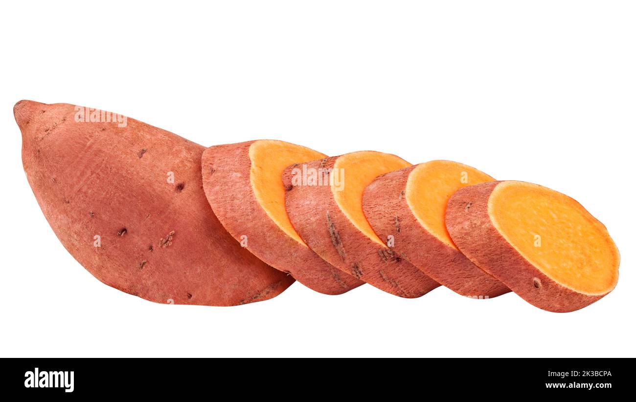 sweet potato, yam, isolated on white background, clipping path, full depth of field Stock Photo