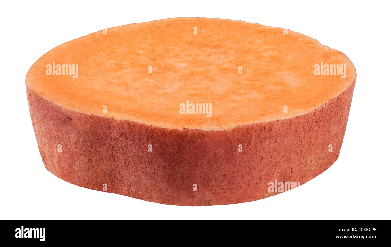 sweet potato, slice, isolated on white background, clipping path, full depth of field Stock Photo