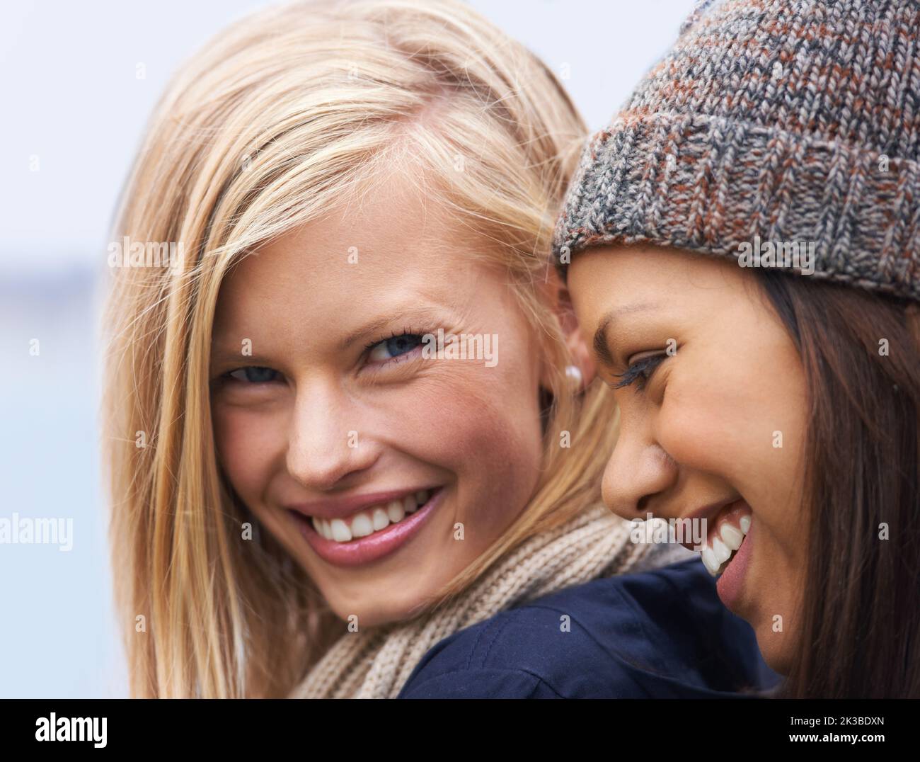 Lifes easy when you have the right friends Two young women smiling