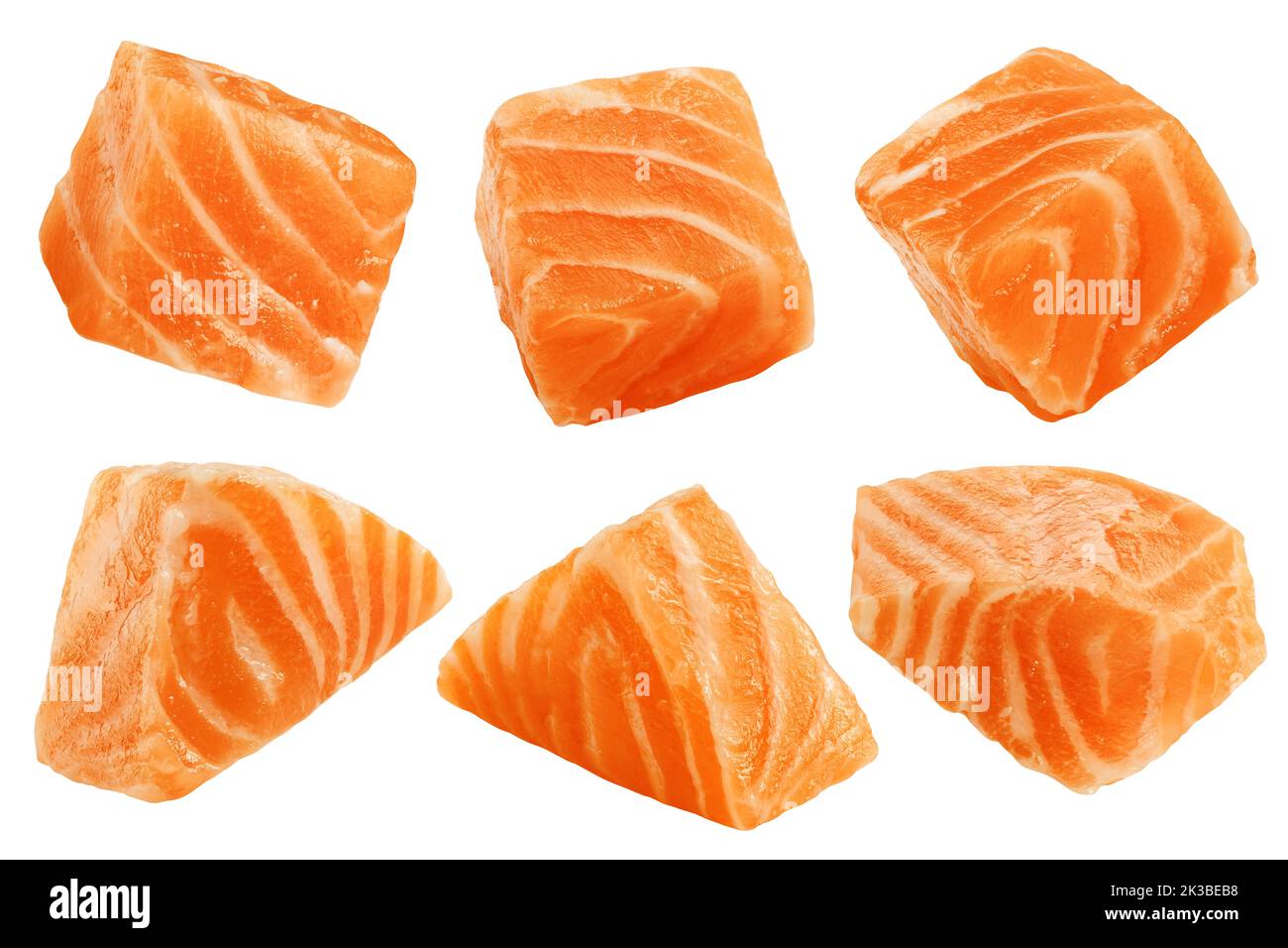 raw salmon, fish isolated on white background, clipping path, full ...