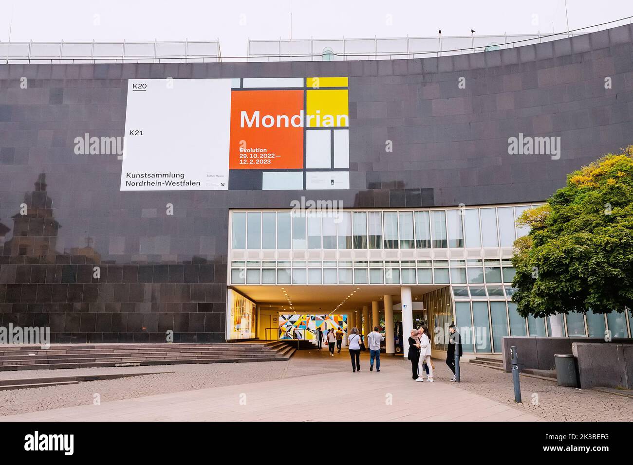 22 July 2022, Dusseldorf, Germany: Facade of a K20 contemporary art museum. Modern and cultural exposition and gallery Stock Photo