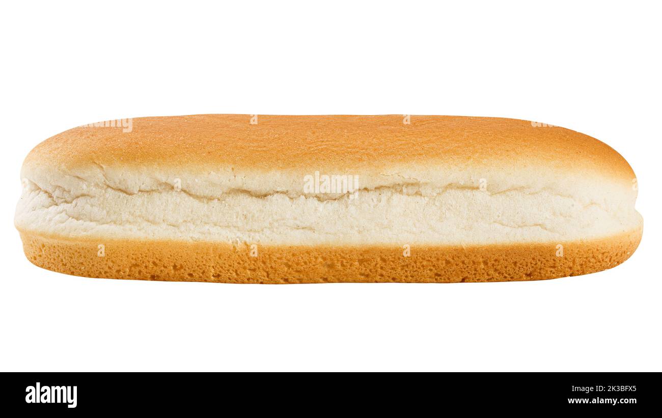 HOT DOG bun isolated on white background, clipping path, full depth of field Stock Photo