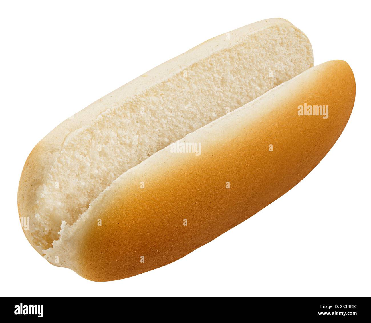 HOT DOG bun isolated on white background, clipping path, full depth of field Stock Photo
