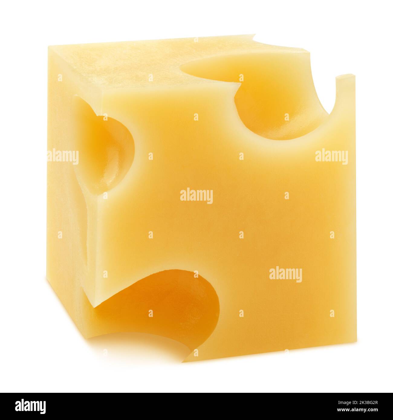 cheese cube, isolated on white background, clipping path, full depth of ...