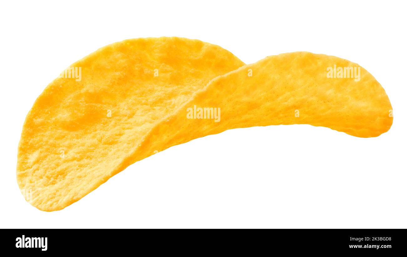 Cart Path Chip potato chips isolated on white background, clipping path, full depth of ...